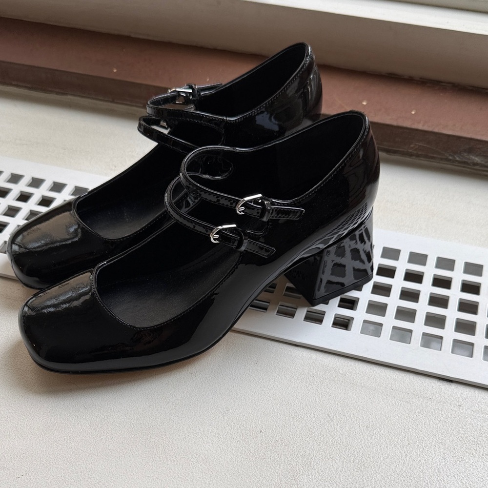 Marc Fisher Black Patent Mary Jane Heels